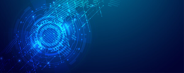 Abstract technology background with global network connections and digital data, futuristic design for internet concept. © Roshikul