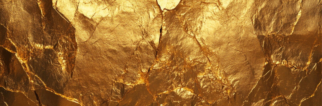 Panorama view Rock texture nature patterns gold bright background. Gold texture background