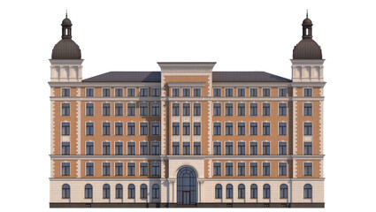 Grand brick building with two domes and arched entrance © Laura