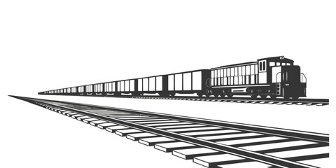 Industrial freight cargo train locomotive illustration with locomotive transport shipping logistics industrial railroad transportation delivery © Mamun
