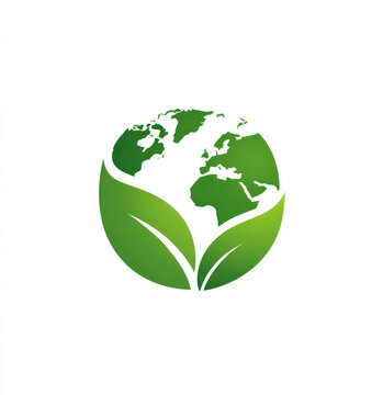 A stylized logo combining globe and green leaves to represent environmental protection and ecological sustainability.