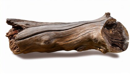 Obraz premium Weathered Driftwood Log Cutout On Transparent Background