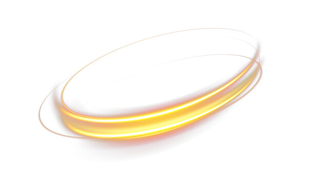 
Golden Light Trails ring overlay isolated on transparent background, abstract energy flow.