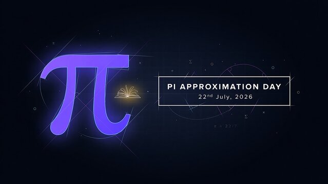 Pi approximation day celebration with math symbol