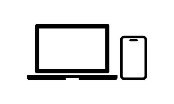 ノートパソコンとスマートフォンのアイコン