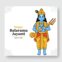 Obraz premium Celebrating Balarama Jayanti with Traditional Indian Festival Decorations and Lord Balarama