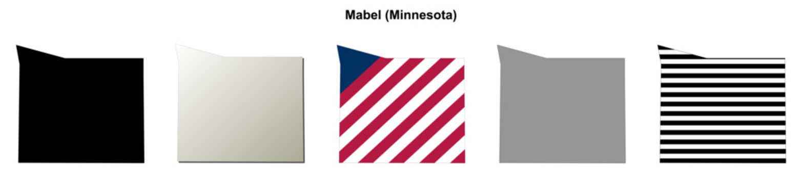 Mabel (Minnesota) blank outline map set