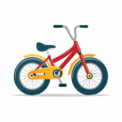 Fototapeta premium Red and Yellow Children's Bicycle Illustration