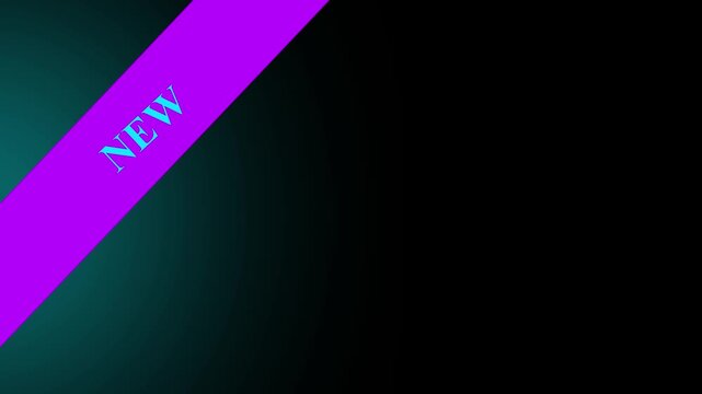 Glowing Diagonal new ribbon icon banner, promotional marketing new label, sale announcement sticker element.4k motion graphics video animation