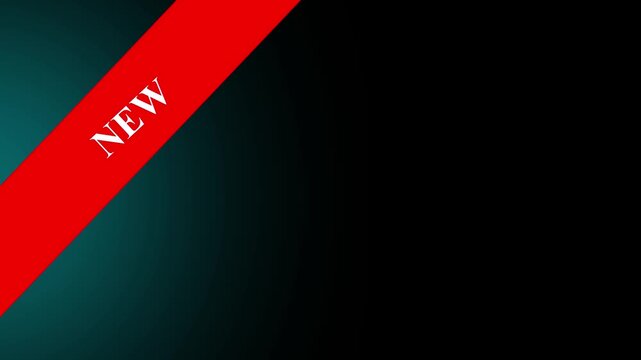 Glowing Diagonal new ribbon icon banner, promotional marketing new label, sale announcement sticker element.4k motion graphics video animation