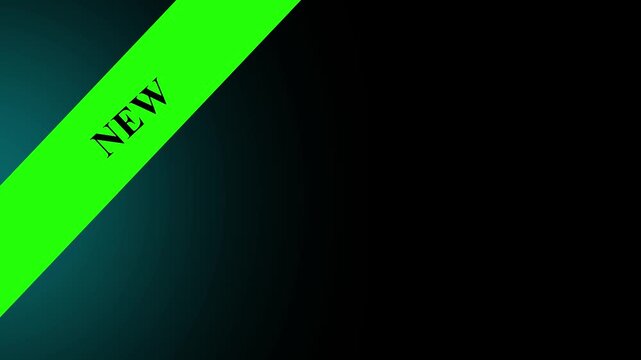 Glowing Diagonal new ribbon icon banner, promotional marketing new label, sale announcement sticker element.4k motion graphics video animation