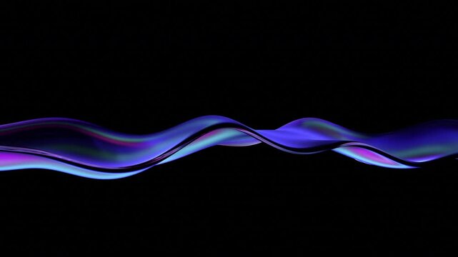 Abstract animation, background with purple glass wave, 4k seamless loop video, 3d render