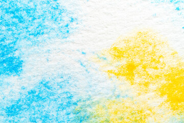 Fototapeta premium Abstract blue and yellow watercolor texture for seasonal marketing