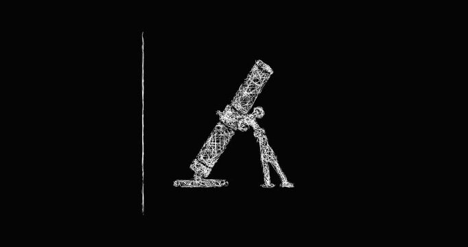 Sketch mortar icon animation - smooth progressive reveal