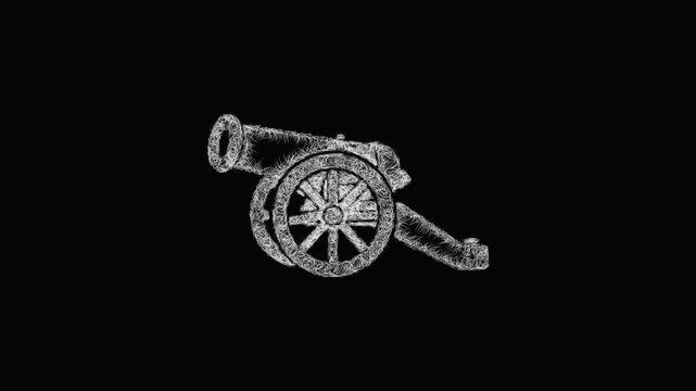 Sketch cannon icon animation - smooth progressive reveal