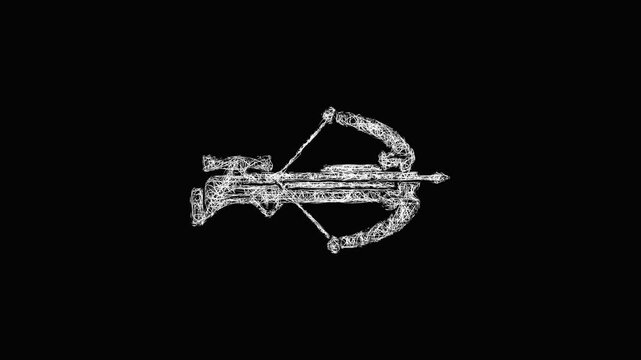 Sketch heavy crossbow icon animation - smooth progressive reveal