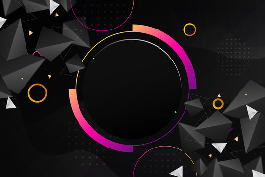 Gradient geometric shapes on dark background