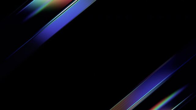 Abstract animation, dark background with color refraction effect, 4k seamless looping video, 3d render