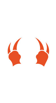 Orange Devil Claws Icon on White Background