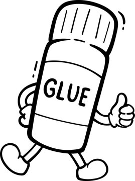 Glue Bottle Character Outline