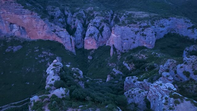 Surroundings of Marcuello Castle in Sarsamarcuello, in the municipality of Loarre in the Hoya de Huesca region. Province of Huesca, Aragon, Spain, Europe