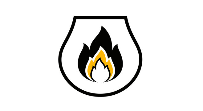 Flammable liquid symbol, warning sign, fire hazard icon, danger symbol