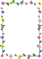 Fototapeta premium Elegant Botanical Flower Border. Romantic Floral Border for Wedding Invitations and Greeting Cards.