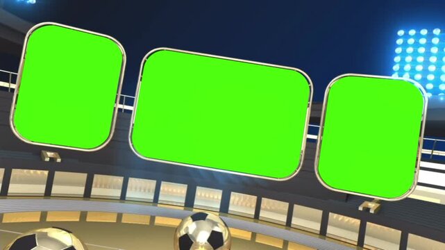 World Cup soccer ball football on grass Green screen animation motion graphic with chroma key clip template 4k Background. Easy removed green screen. High resolution. Ultra High Definition.
