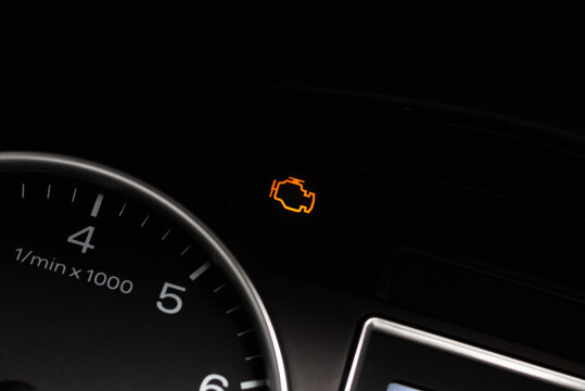 Automotive car diagnostics concept. check engine light alert.
