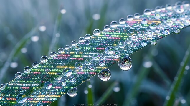water drops on a grass
