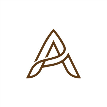 Elegant letter a monogram logo design with interlocking lines, monogram