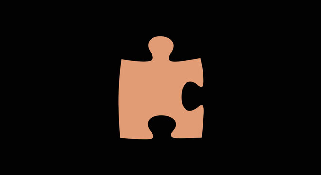 Tan puzzle piece icon symbolizing the final part of a mystery