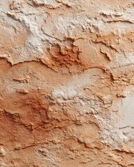 Fototapeta premium Close-up of an abstract textured wall surface in warm reddish-brown and cream, revealing a weathered and organic pattern, ideal for backgrounds and design elements
