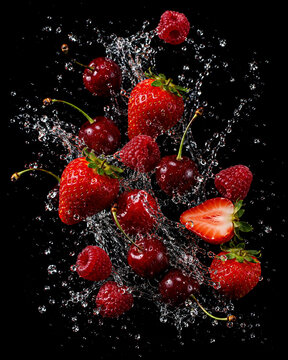 strawberry in water