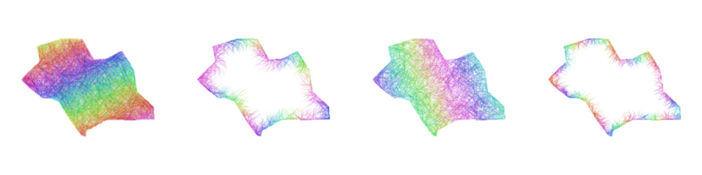 Multicolor sketch Luton map design set