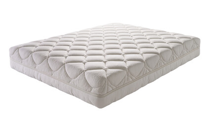 Naklejka premium Quilted white mattress with textured surface and side piping