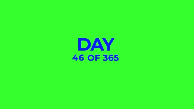 Abstract 0 to 365 days time line with day text animation. Animated of completing 365 of 365 counter. Three hundred sixty five day count concept.