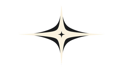 Fototapeta premium Abstract four pointed starburst flare shape on white background