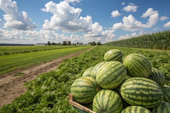 watermelon on a field