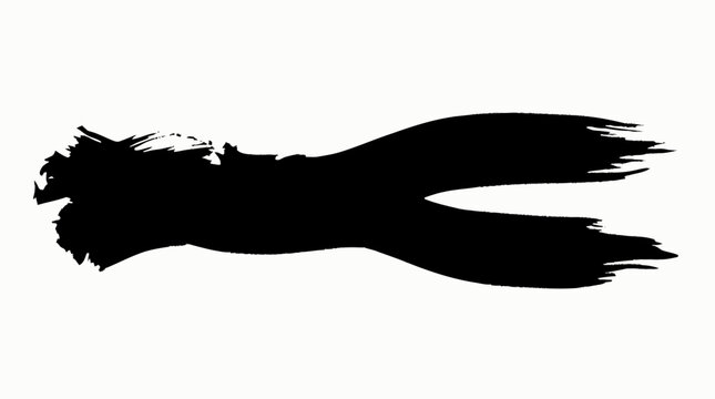 Gritty black horizontal paint swath with an explosive splintered left 