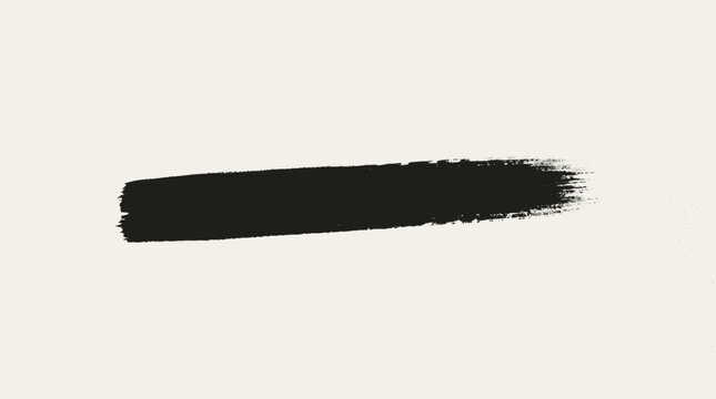 Minimalist black horizontal ink mark with uneven hand-painted texture 