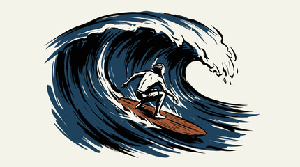 Beach club. Endless summer artwork. Tropical vintage design. Surfing wave graphic. Ocean adventure print.. Surfing wave vintage print design for t shi © panji
