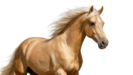 Palomino horse with flowing mane and tail in motion © Niklas