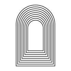 Fototapeta premium Geometric Arch Line Art Minimalist Black Boho Vector Icon Element for Branding Design