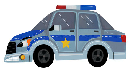 Cartoon police car policeman sedan isolated illustration for children © honeyflavour
