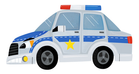 Cartoon police car policeman sedan isolated illustration for children © honeyflavour