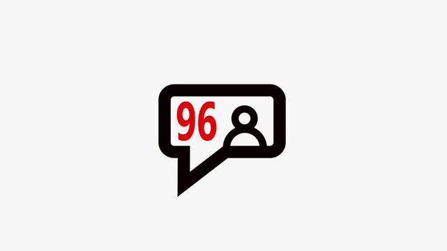 Social media notification with increasing follower count animation for digital marketing and online engagement 4k video.