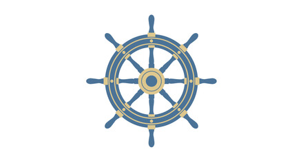 Nautical Ship Wheel Icon Isolated on White Background, Marine Navigation © Yayuk