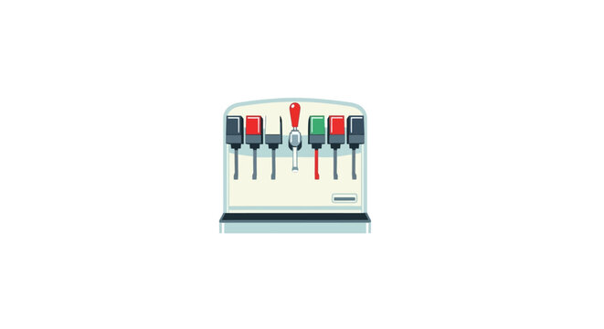 Retro Soda Fountain Dispenser with Multiple Flavors and Taps