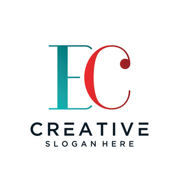 letters EC logo design. modern icon creative monogram inspiration - vector